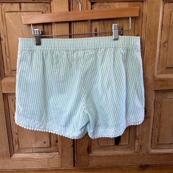 Vineyard Vines Shorts Tiffany Blue White Stripe Embroidery Pockets Elastic Small - Picture 7 of 11